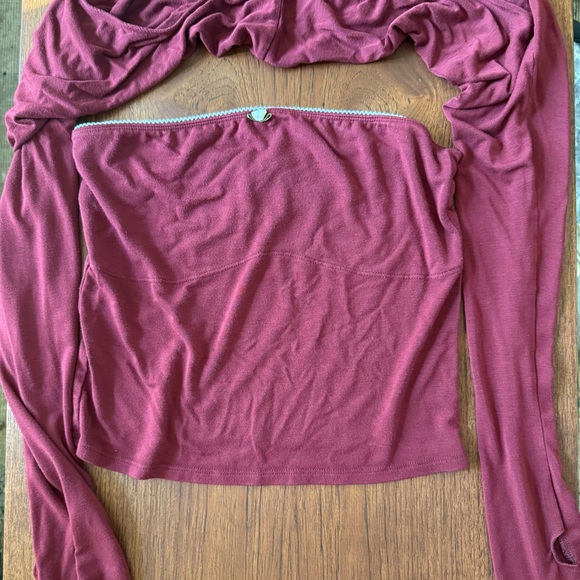 Rat Boi SET Burgundy Long Sleeve bolaro (L) and tube top (M) - Picture 7 of 9
